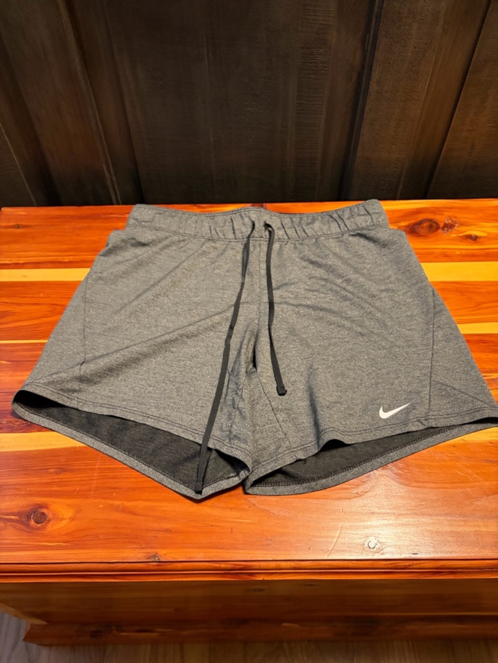Nike Gray Heather Running Shorts with Drawstring